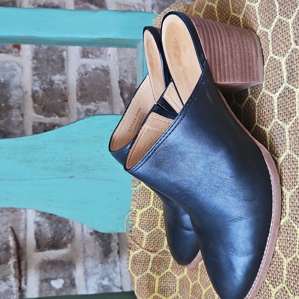 Madewell The Harper Black Leather Mules Clogs - Picture 2 of 6